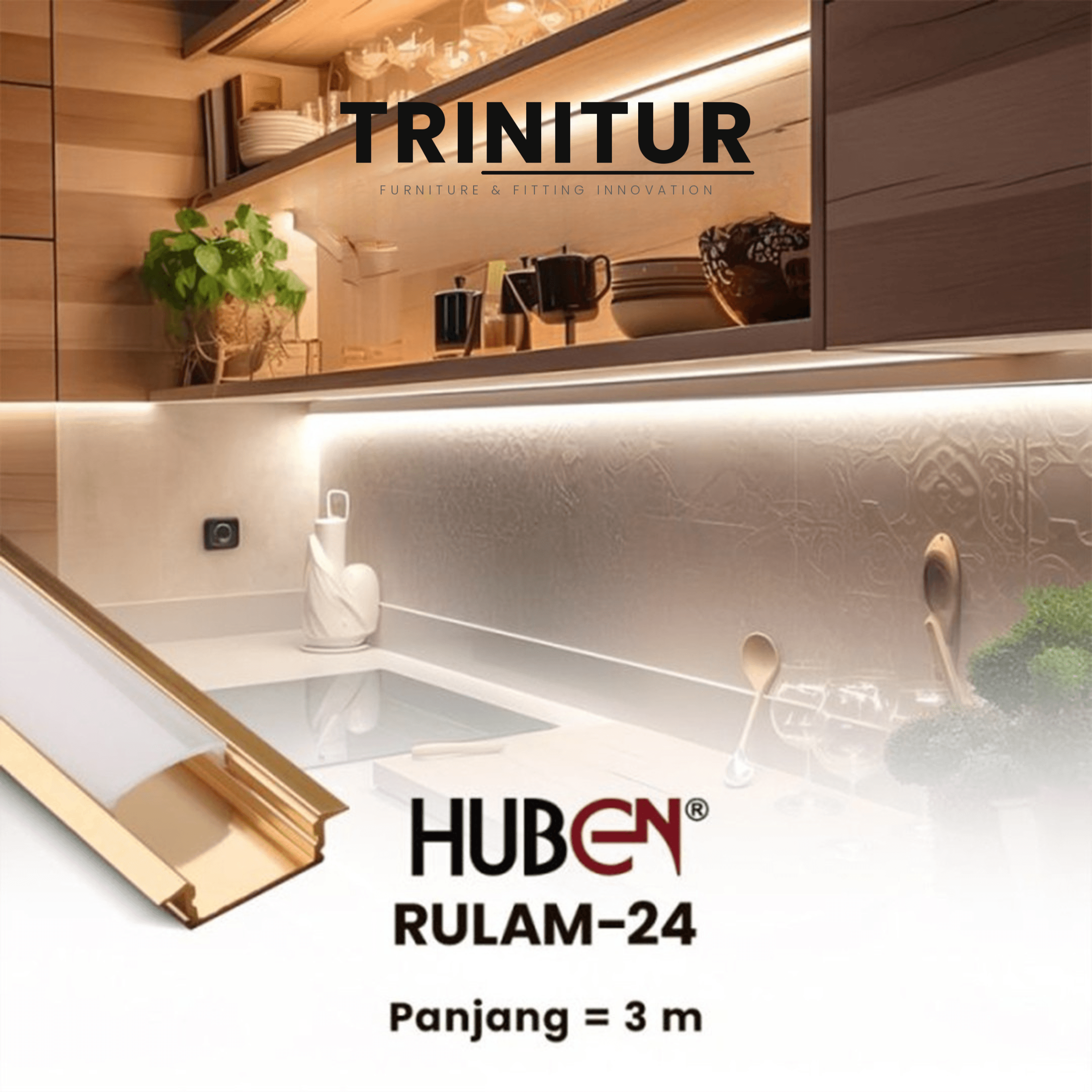 Huben Profile Aluminium LED RULAM-24 (Paket 50pcs) foto 3