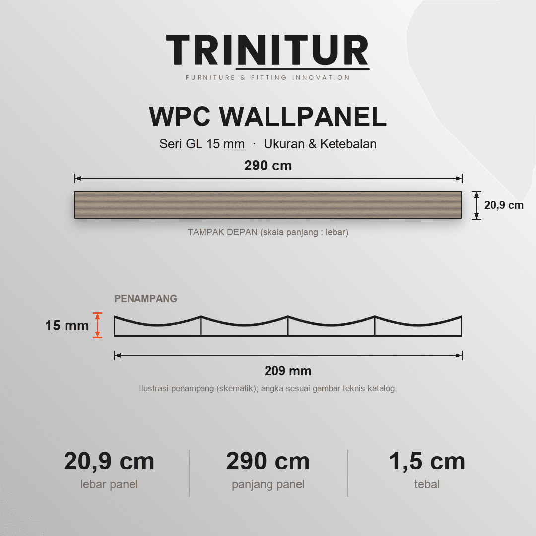 WPC Wallpanel GL 15MM foto 5